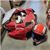 Image 1 : LARGE DUFFLE BAG WITH ICE SKATES AND HELMET AND MORE