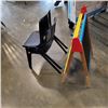 Image 1 : WHITEBOARD/CHALKBOARD EASEL WITH TWO BLACK CHAIRS FOR KIDS