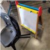 Image 3 : WHITEBOARD/CHALKBOARD EASEL WITH TWO BLACK CHAIRS FOR KIDS