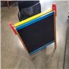 Image 4 : WHITEBOARD/CHALKBOARD EASEL WITH TWO BLACK CHAIRS FOR KIDS