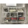 Image 4 : FISHING ROD REEL, NET AND TACKLE BOX