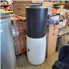 Image 1 : BLACK PLASTIC WASTE BIN AND WHITE BARREL