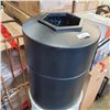 Image 2 : BLACK PLASTIC WASTE BIN AND WHITE BARREL