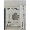 Image 3 : 4 CANADIAN KING GEORGE VI SILVER WW2 DIMES 1942-1945 .800 SILVER