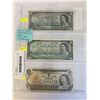 Image 1 : LAST 3 ISSUES OF CANADIAN $1 BILLS; 1954, 1967, 1973