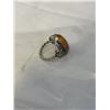 Image 2 : VINTAGE STERLING SILVER HAND CRAFTED FILIGREE W/ LACE AGATE STONE RING