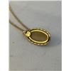 Image 2 : 12K GOLD FILLED TIGERSEYE PENDANT W/ CHAIN NECKLACE