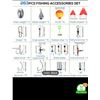 Image 2 : 263 PIECES FISHING KIT WITH TACKLE BOX: PLIERS, JIG HOOKS, SINKER WEIGHTS, SWIVELS, SNAPS, SINKER SL