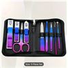 Image 1 : 9PC STAINLESS STEEL MANICURE AND PEDICURE KIT WITH TRAVEL CASE