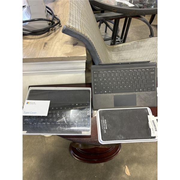 2 MICROSOFT SURAFCE KEYBOARD COVERS AND SAMSUNG BOOK COVER