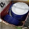 Image 2 : TWO LARGE TINS WITH ANTIQUE ENAMLE PLATES AND BOWLS ETC