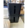 Image 2 : BOX OF STORAGE CONTAINERSFABRIC SHELF AND PADDED MAT