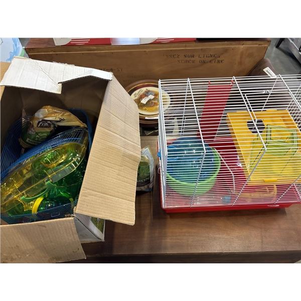 AS NEW HAMSTER CAGE WITH BOX OF ACCESSORIES
