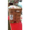 Image 1 : BOX OF LINENS: 3 PILLOW CASES, 2 MATTRESS PADS 36"X36" (1) 24" X 24", (2) 5'X4', (2) 4'X4', (1) 48" 