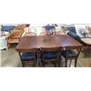 Image 1 : ANTIQUE MAHOGANY DROP SIDE TABLE AND 3 EMPIRE STYLE DINING CHAIRS