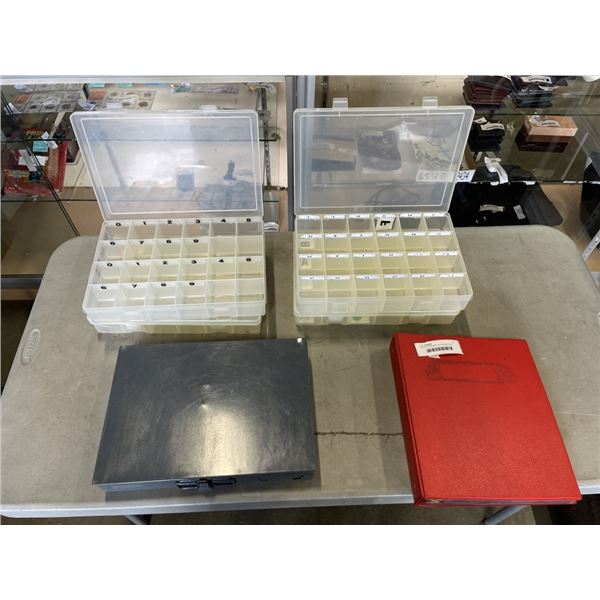PARTS ORGANIZERS AND BINDER WITH PLASTIC PAGES FOR COINS