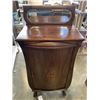 Image 1 : TEAK MID CENTURY CLAWFOOT CABINET WITH BEVELLED MIRROR AND GALLERY
