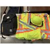 Image 1 : ADIDAS BACKPACK, WITH ADIDAS CLOTHING, SHORTS, HOODIE, T-SHIRT AND SWEATPANTS AND SAFETY VESTS, HARD