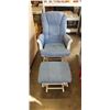 Image 1 : WHITE GLIDER CHAIR WITH FOOTSTOOL