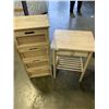 Image 1 : BAMBOO 4 DRAWER ORGANIZER AND PINE SIDE TABLE