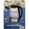 Image 3 : HAMILTON BEACH 1.7L GLASS ELECTRIC KETTLE - TESTED WORKING, RETAIL $44
