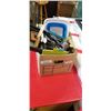 Image 1 : BOX OF KITCHEN SPOONS, KNIVES, FORKS AND NEW CUTLERY BOARDS