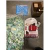 Image 2 : BOX OF KITCHEN ITEMS, COOKING DISHES, KNIFE BLOCK AND MORE