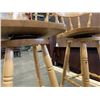 Image 2 : PAIR OF WOOD SWIVEL BAR STOOLS