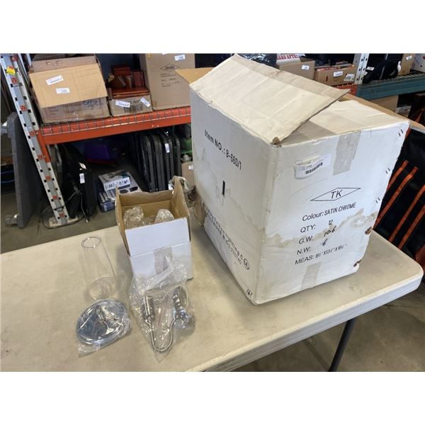 CASE OF NEW STAINLESS PENDANT LIGHTS
