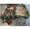 Image 1 : 2 TRAYS OF ASSORTED CHRISTMAS DECOR, INCLUDIONG LIGHT UP STARS