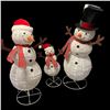 Image 1 : 3 LAWN SNOWMAN ACCORDIAN FIGURES