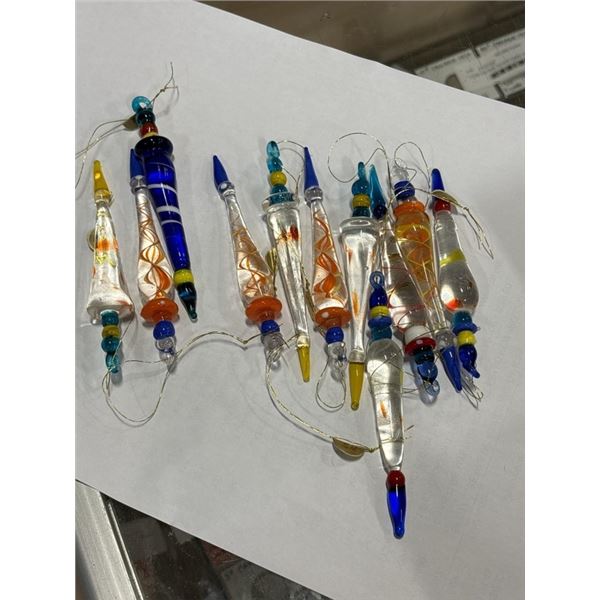 12 HAND BLOWN ITALIAN MURANO GLASS CRISTMAS ORNAMENTS