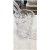 Image 3 : ANTIQUE PINWHEELK CRYSTAL 6 INCH VASE AND RING HOLDER