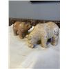 Image 1 : NEW CARVED SET OF 2 BEAR MARBLE FIGURES, RETAIL $299