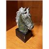 Image 2 : NEW CARVED GREEN HORSE MARBLE FIGURE, RETAIL $299