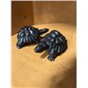 Image 2 : NEW SET OF 2 BLACK TURTLE CARVED FIGURES, RETAIL $299