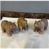 Image 1 : NEW CARVED SET OF 3 BEAR MARBLE FIGURES, RETAIL $329
