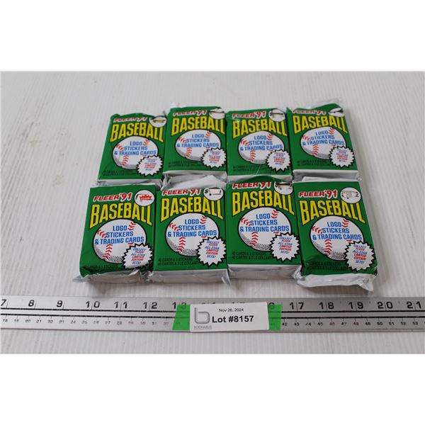(8) Fleer 1991 Baseball Trading Cards - NIB
