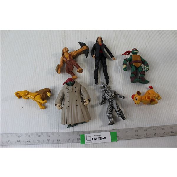 (7) Figurines - Teenage Mutant Ninja Turtles, Lion King, Goku, etc.