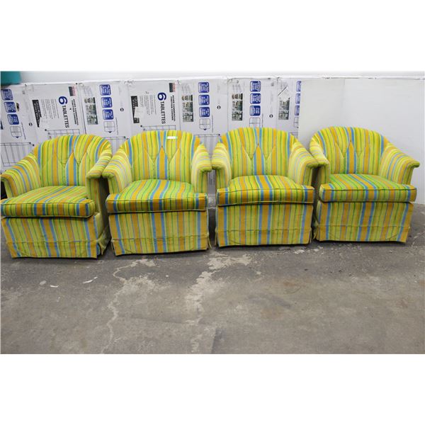* 4X BID PRICE - Upholstered Swivel Rocking Chairs - 32" x 35" x 30"