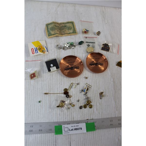 Costume Jewelry, (2) 50th Anniversary Trays, Pins