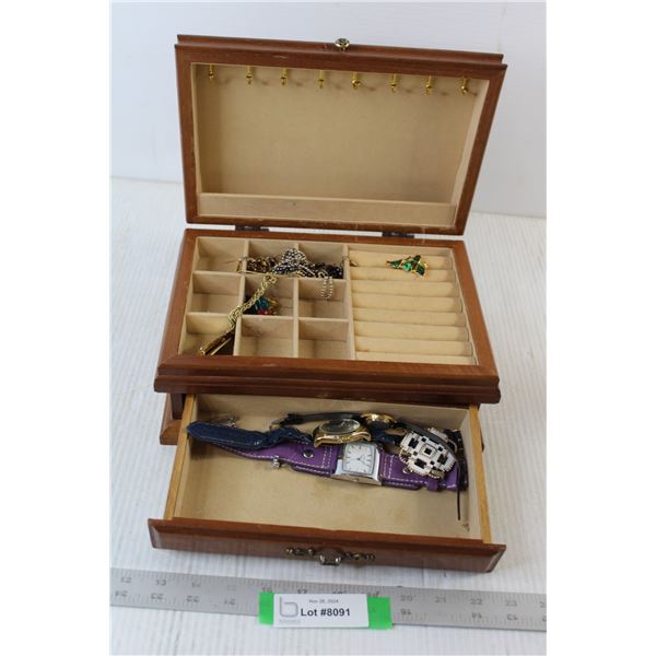 Jewelry Box, Costume Jewelry, Watches