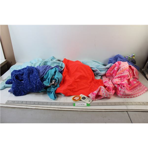 Bright Blue Bathrobe, Pink Children's Sweater, Misc. Clothing