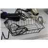 Image 4 : (2) Blow-dryers - Tested Powers On, (2) Curling Irons - As is, (2) Planters, Wire Rack