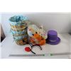 Image 1 : * (3) Baskets, Duck Stuffy, Hat, Ladybug Headband - All In A Box