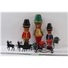 Image 1 : (3) Nutcracker Decor & Reindeer Candle Holder w/Candles