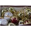 Image 2 : (30+) Gold Christmas Tree Ornaments - Assorted & (8) Garlands - Assorted