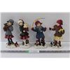 Image 1 : (4) Winter/Christmas 7.5" Tall Figurines Set