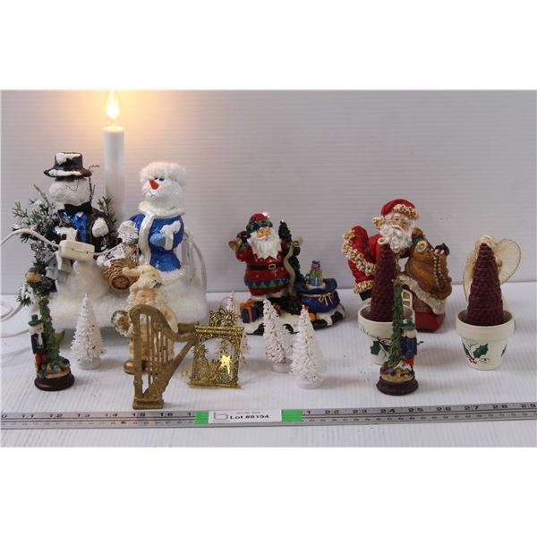 Snowman Light - Works (Needs Some Gluing) Santa Figurines, Candles, Tree Figurines, Misc.