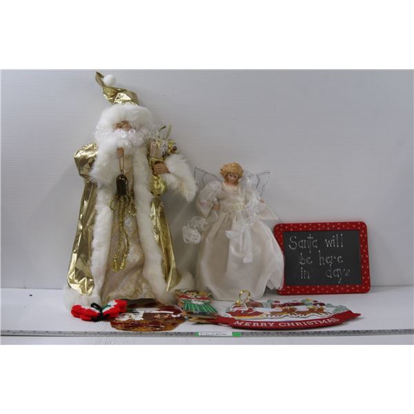 Santa & Angel Tree Toppers/Decor - Assorted Sizes & Various Christmas Wall Decor